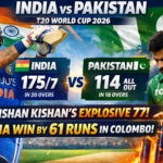 India vs Pakistan T20 World Cup 2026: Ishan Kishan’s Explosive 77 Powers 61-Run Rout in Colombo